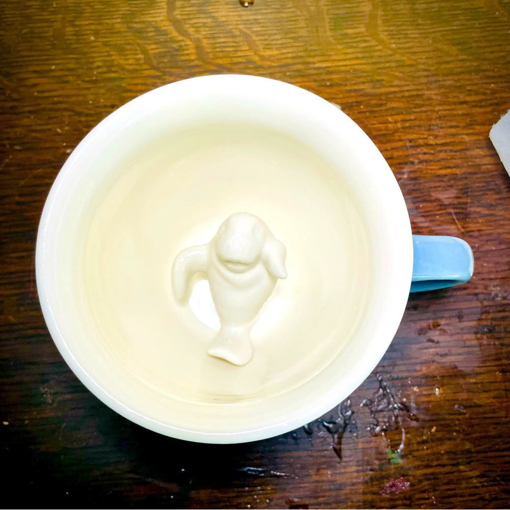 Creature Cups Manatee Mug | Cute Baby Manatee Blue Coffee Cup